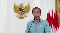 Presiden Jokowi saat menyampaikan pidatonya di peringatan Hari Pers Nasional (HPN) 2022 di Istana Bogor, Jawa Barat. (Istimewa)