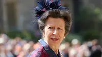 Putri Anne saat menghadiri upacara pernikahan Pangeran Harry dan Meghan Markle di St. George's Chapel, Windsor Castle, Windsor, dekat London, Inggris, Sabtu (19/5). (Gareth Fuller/pool photo via AP)