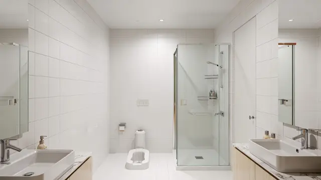 Model Kamar Mandi Kloset Jongkok Dengan Sekat Shower/Ilustrasi AI