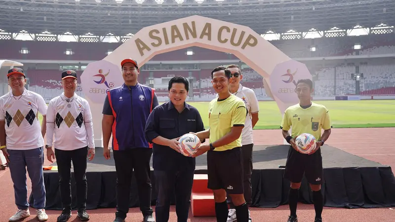 Ketum PSSI, Erick Thohir hadir pada acara pembukaan Asiana Cup 2023