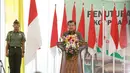 Wakil Presiden, Jusuf Kalla memberikan kata sambutan pada penutupan Musyawarah Nasional (Munas) Korps Alumni Himpunan Mahasiswa Islam (KAHMI) ke-10 di Medan, Sumatera Utara, Minggu (19/11). (Liputan6.com/Pool/KAHMI)