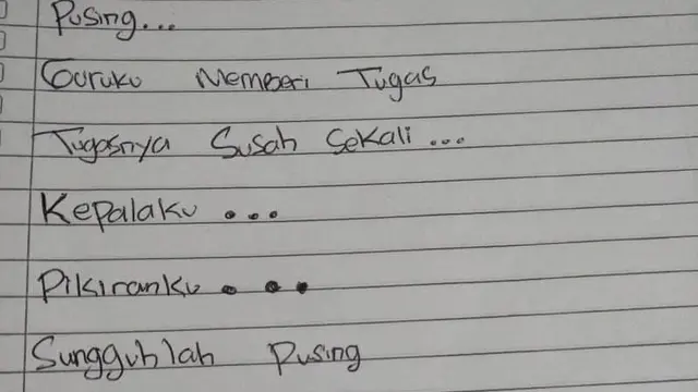Puisi kocak buatan anak SD bikin kalian ngakak (foto: Instagram/@awreceh.id/brilio)