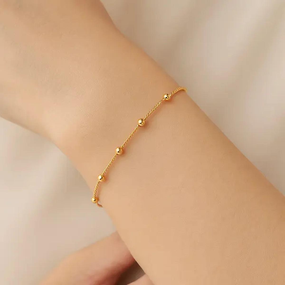 7 Model Gelang Emas Bola Kecil 2--5 Gram Kombinasi Spiral Modern