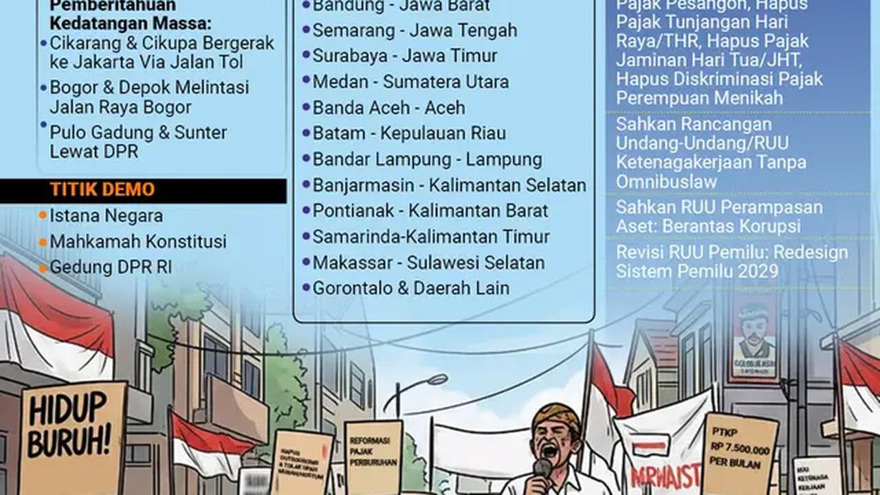 Infografis Rencana Demo 28 Agustus 2025. (Liputan6.com/Gotri/Abdillah)