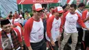 Menkumham Yasonna Laoly saat tiba di LP Klas IIA Narkotika Cipinang, Jakarta, Senin (15/8). Kedatangan Yasonna untuk membuka peringatan HUT RI ke-71 di Lapas Cipinang. (Liputan6.com/Yoppy Renato)