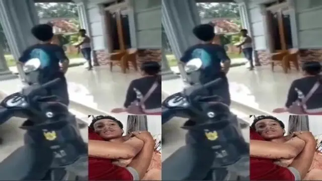 Tangkapan layar kejadian penusukan kurir di Sembawa, Banyuasin, Sumsel pada Sabtu (28/02/2023). (Twitter @ndagels)