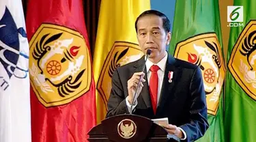 Presiden Joko Widodo menghadiri Puncak Perayaan Dies Natalis ke-60 Universitas Padjadjaran (Unpad).