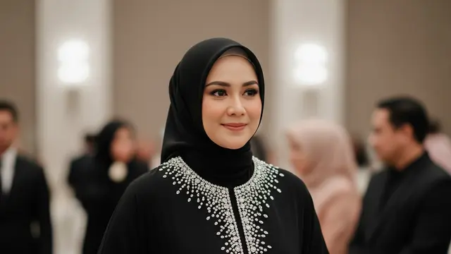 Gamis dengan Payet Swarovski untuk Acara Formal