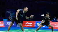 Ganda putra Indonesia Fajar Alfian/Muhammad Shohibul Fikri terhenti di semifinal China Masters 2025.&nbsp;Fajar/Fikri dkalahkan unggulan pertama asal Korea Selatan Kim Won-ho/Seo Seung-jae di Shenzhen, Arena, Sabtu (20/9).&nbsp;(foto: PBSI)