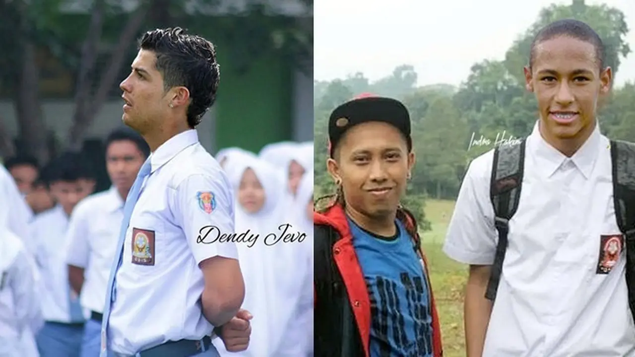 6 Editan Foto Jika Pesepak Bola Pakai Seragam Sekolah di Indonesia, Kocak