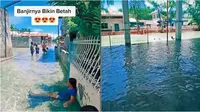 Banjir di Daerah Ini Airnya Bersih Bak Kolam Renang. (Sumber: TikTok/salam_kawanua)