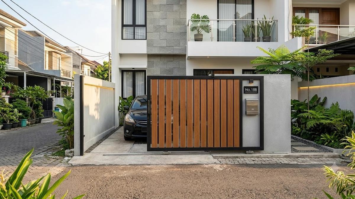 8 Model Pagar Geser Modern untuk Lahan Sempit dan Bikin Fasad Estetik, Solusi Rumah Perkotaan