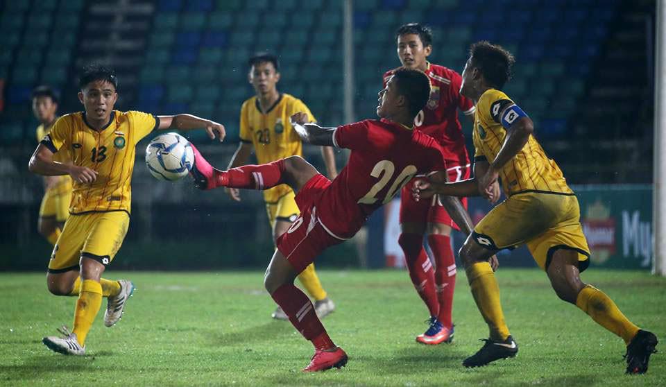 Timnas Brunei U-22 vs Timnas Myanmar U-22 di penyisihan Grup F kualifikasi Piala AFC U-23 2018 (21/7/2017). (Bola.com/Dok. MFF)