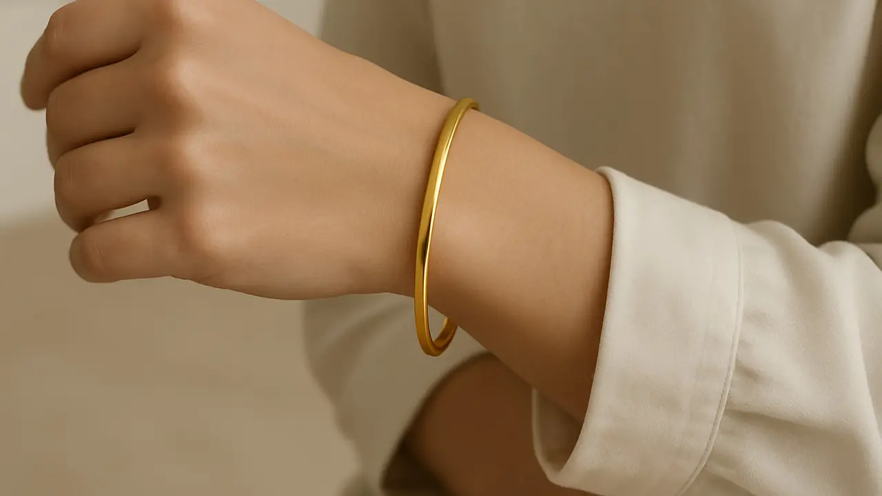 Model Gelang Emas 2 Gram Elegan Desain Simpel Tanpa Liontin/ Ilustrasi oleh AI