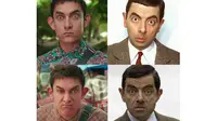 Tidak saja mimik wajah Aamir Khan yang mirip Mr. Bean, di film PK, Aamir juga tak bicara sama sekali.