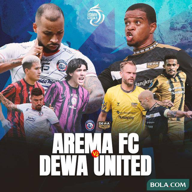 BRI Liga 1 - Duel Antarlini - Arema FC Vs Dewa United