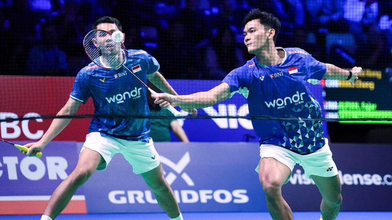 FOTO: Fajar/Fikri Lolos ke Final Denmark Open, Hajar Ganda China Dua Gim Langsung