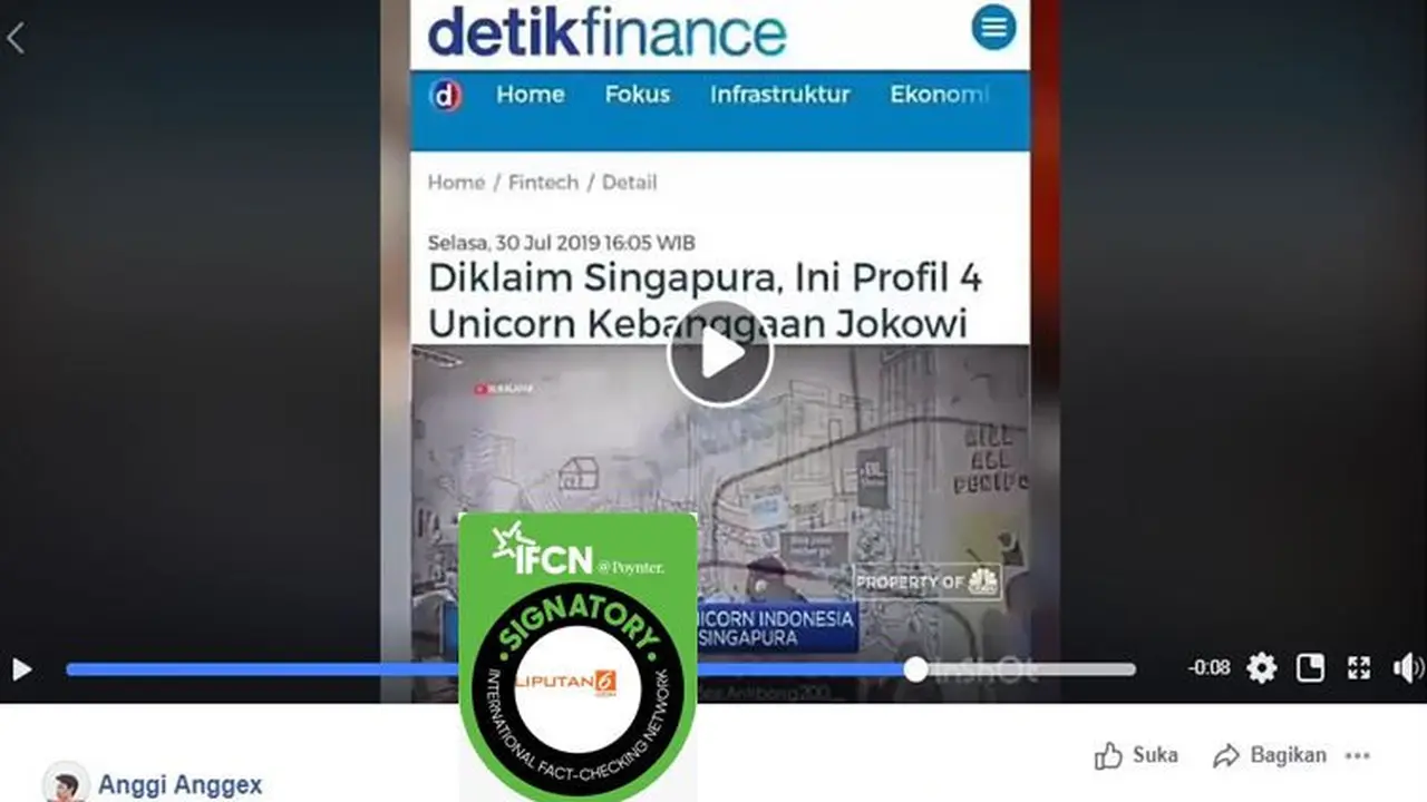 [Cek Fakta] Gambar Tangkapan Layar Tentang 4 Unicorn yang Diklaim Milik Singapura
