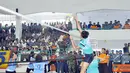 Citizen6, Surabaya: Tim Bolla Volley Putri Kobangdikal merebut medali emas Porwiltim TNI AL 2012 setelah di babak final mengalahkan juara bertahan Lantamal Wiltim 3 - 1 di GOR Wijaya Kusuma Bumimoro, Surabaya, Senin (11/6). (Pengirim: Penkobangdikal)