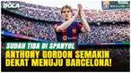 Anthony Gordon tiba di Barcelona pada Kamis di tengah rumor transfer 80 juta Euro dari Newcastle United. Barcelona disebut ingin memperkuat lini serang jelang musim baru, meski belum ada konfirmasi resmi dari kedua klub.