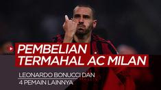 Berita motion grafis 5 pembelian termahal AC Milan sepanjang masa, Leonardo Bonucci nomor satu.