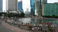 Kondisi lalu lintas Jakarta di akhir pekan pagi ini terpantau lancar.