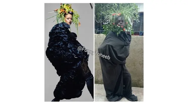 Cowok Ini Tirukan Outfit Seleb Dunia Versi Low Budget, 7 Fotonya Bikin Geli