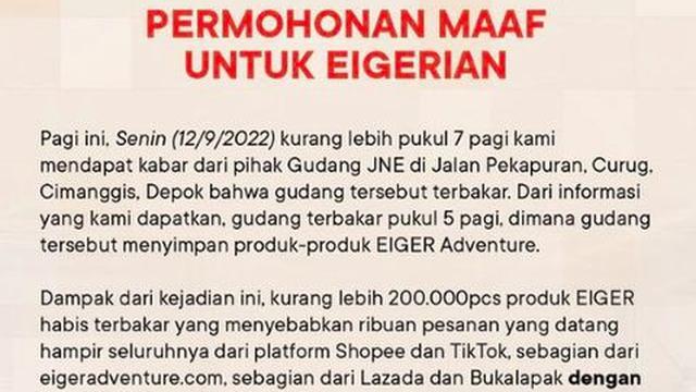 Brand Lokal Terdampak Kebakaran JNE Cimanggis