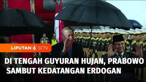 VIDEO: Momen Hangat Erdogan Payungi Prabowo saat Tiba di Bandara Halim Perdanakusuma