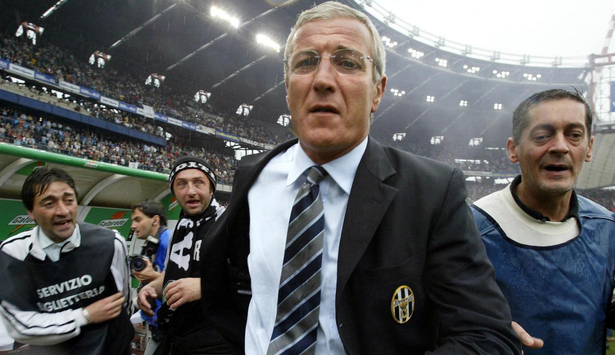 Marcello Lippi merupakan pelatih yang berhasil membawa Juventus meraih trofi kedua di ajang Liga Champions. Ia mengantarkan Juventus memenangkan Liga Champions 1995/1996 setelah mengalahkan Ajax Amsterdam di partai final. Setelah itu, meski tiga kali di partai puncak, Lippi gagal menambah catatan gelar juara setelah berakhir dengan kekalahan. (AFP/Vincenzo Pinto)