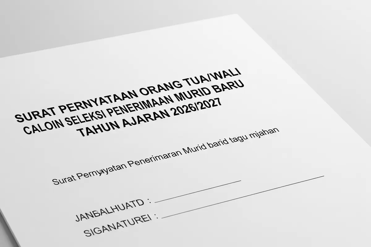 Contoh Surat Pernyataan Orang Tua SPMB 2026 yang Benar