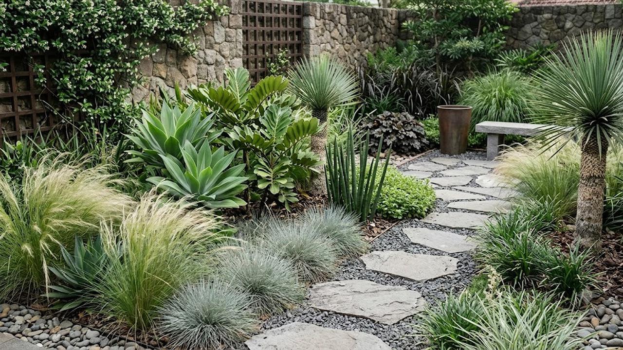 Inspirasi Taman Bertekstur tanpa Banyak Warna (AI Generated)
