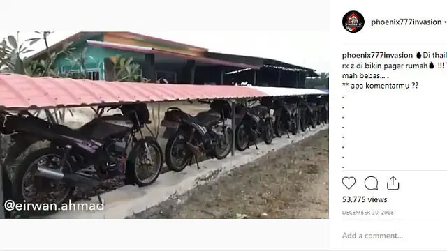 Crazy rich asian menggunakan puluhan motor sebagai pengganti pagar