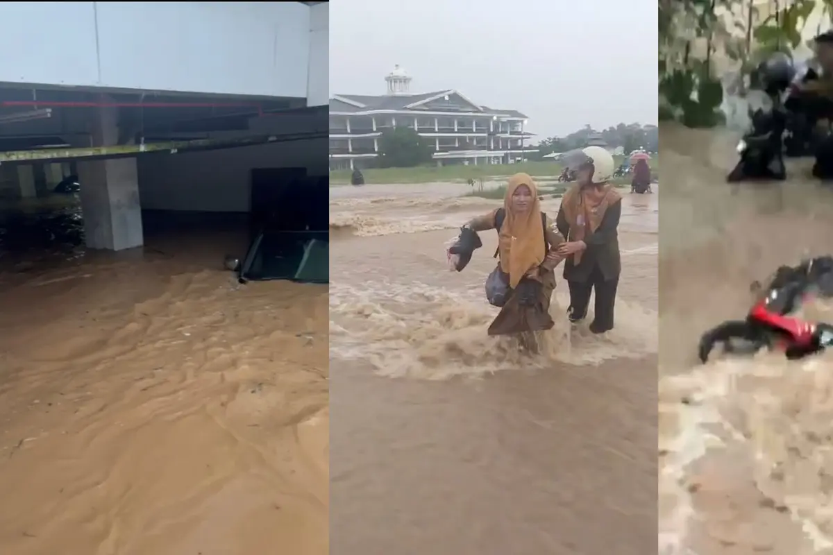 banjir di kantor bupati pesisir barat lampung