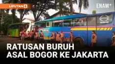RATUSAN BURUH ASAL BOGOR DIBERANGKATKAN KE JAKARTA