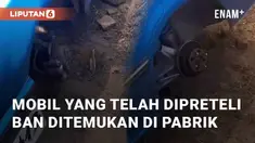 Mobil yang diparkir semalaman di Gudang Rokok Djarum kehilangan semua bannya. Peristiwa ini berada di kawasan Ring Road Barat, Yogyakarta. Selasa (28/5/2024)