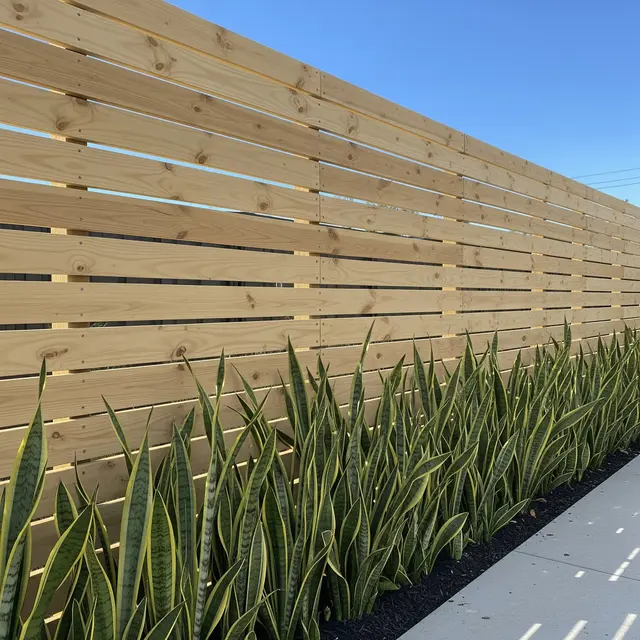 Model Pagar Kayu dengan Tanaman Hijau Bebas Ular (Image by Gemini AI)