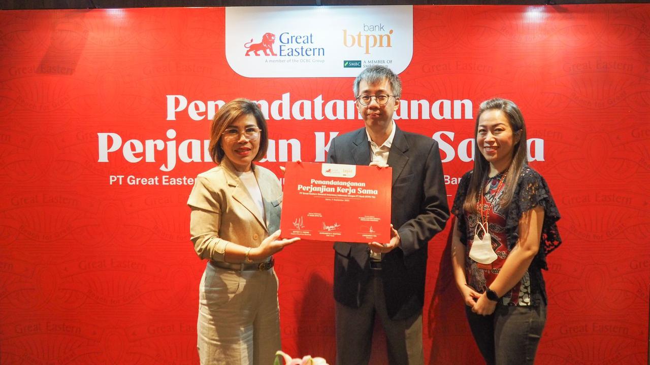 Great Eastern General Insurance Indonesia menggandeng PT Bank BTPN Tbk (Bank BTPN) sebagai mitra baru distribusi bancassurance. (Dok GEGI)