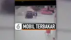 MOBIL TERBAKAR SAAT ISI BBM, AKSI SOPIR JADI SOROTAN