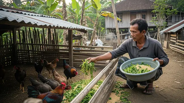 Ikan Kering untuk Campuran Pakan Kangkung untuk Pakan Hijau