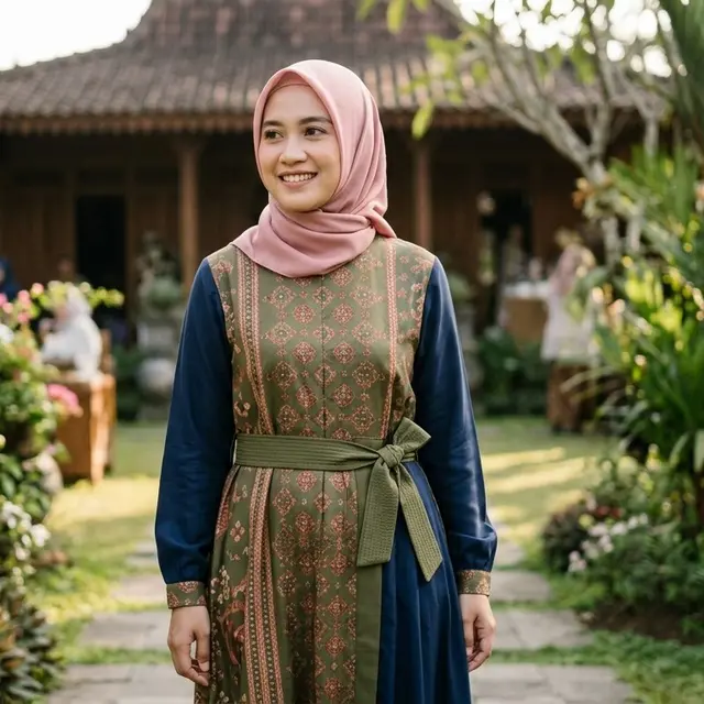 Model Gamis Katun Jepang Kombinasi Terbaru (Foto: Gemini AI)