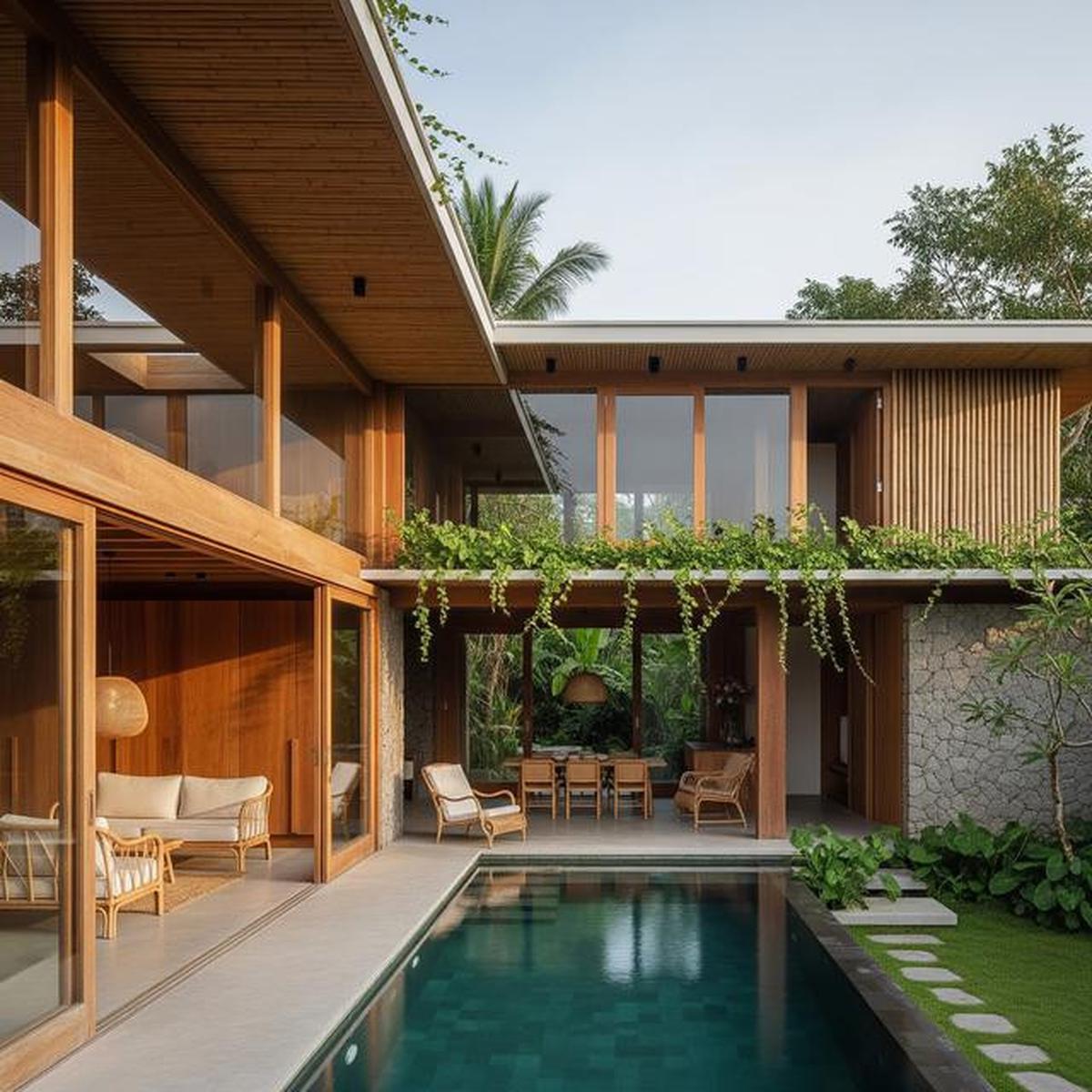 7 Gambar Rumah Minimalis Bentuk L Tampak Depan dengan Sentuhan Modern Tropis di 2025