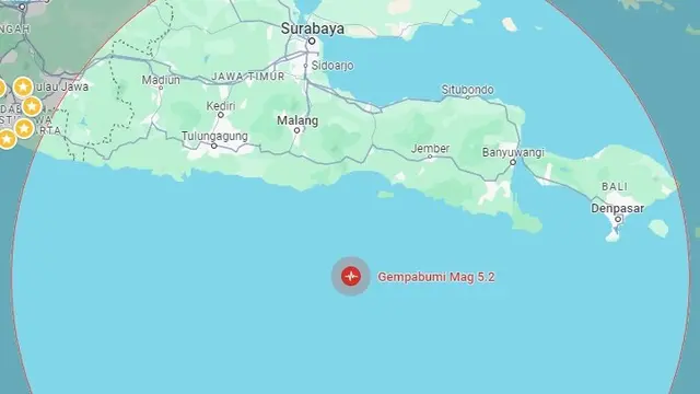 Gempa magnitudo 5,2 goyang Lumajang Sabtu dinihari. (Istimewa)
