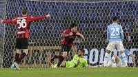 AC Milan meraih kemenangan 2-1 atas Lazio pada laga pekan ke-34 Serie A di Stadio Olimpico, Senin (25/4/2022) dini hari WIB.&nbsp;(AP Photo/Andrew Medichini)