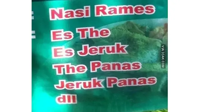 6 Spanduk Penjual Nasi Kuning dan Rames Ini Bikin Geleng Kepala