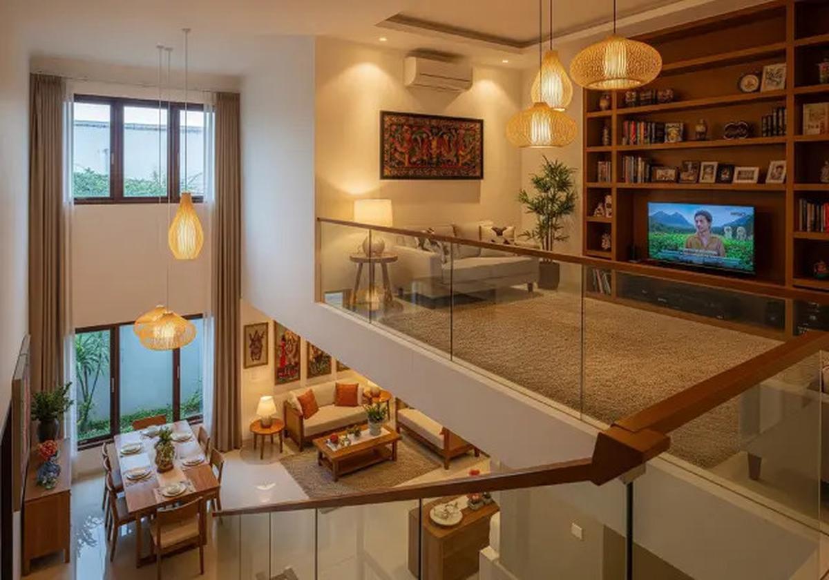 8 Inspirasi Interior Rumah Mezzanine Terbuka dan Lega, Penggunaan Ruang yang Efisien