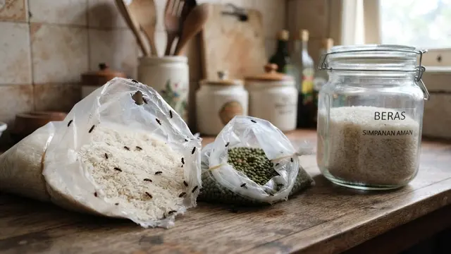 Menyimpan Bahan Pangan dalam Wadah Plastik Tipis Berlubang