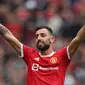 Bruno Fernandes adalah salah satu pemain terbaik di Liga Inggris dan bisa dibilang playmaker terbaik di Manchester United saat ini. Ia telah mencetak 7 gol dan 12 assist dalam 29 penampilannya di musim ini. Setan Merah tampak kehilangan ide tanpa Fernandes di lapangan. (AFP/Adrian Dennis)