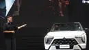 Rifat Sungkar Brand Ambasador of Mitsubishi Motors Indonesia Menghadiri peluncuran resmi Mitshubishi New Xforce HEV dalam ajang GAIKINDO Indonesia International Auto Show (GIIAS) 2026 yang berlangsung di ICE BSD City. (KLY/ Budy Santoso)