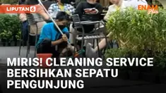 Viral! Cleaning Service Bersihkan Sepatu Pengunjung Mall yang Masih Dikenakan